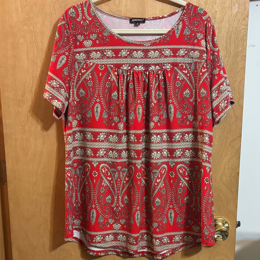 Red Paisley Blouse
